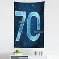 thumbnail image 1 of Blue Tapestry, Stars Space Theme with Geometrical Design 70 Years Old Party, Fabric Wall Hanging Decor for Bedroom Living Room Dorm, 5 Sizes, Dark Blue and Sky Blue, by Ambesonne, 1 of 1