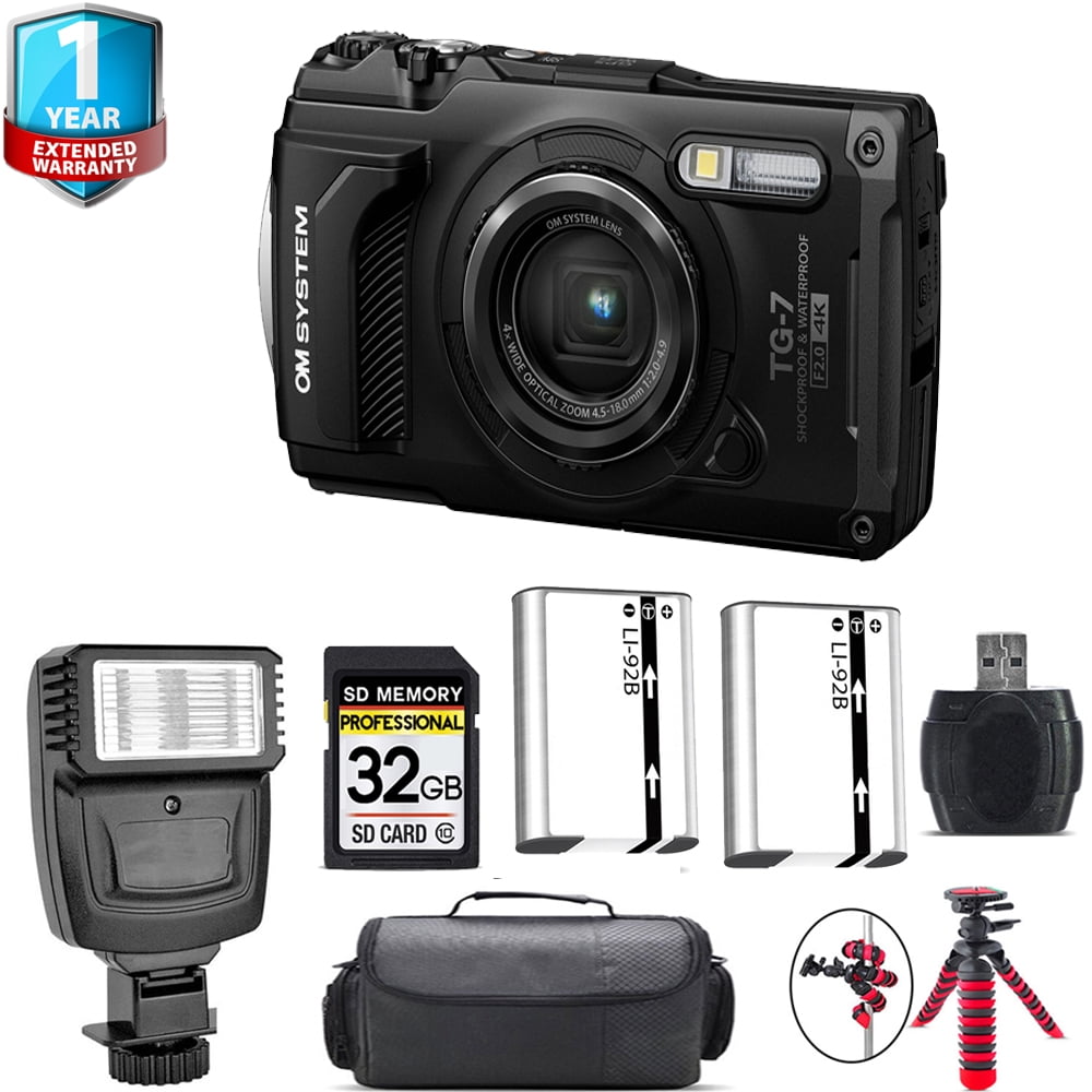 Olympus OM SYSTEM TG-7 Digital Camera, 12MP, 4x Zoom, 4K