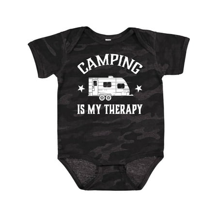 

Inktastic Camping is My Therapy Trailer Gift Baby Boy or Baby Girl Bodysuit