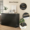 thumbnail image 4 of Dresser for Bedroom,6 Drawer Double Dresser, Anti-Tip Safety, Modern Wood Chest of Drawers, Black, 4 of 8
