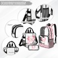 thumbnail image 3 of DISNIMO Clear Backpack for School, Axolotl Cherry Blossom Printed Heavy Duty See Through Bookbag for Girls, 17 Inch Large PVC Backpack with Lunch Box and Pencil Case, 3 of 5