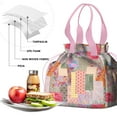 thumbnail image 4 of Pioneer Flower Drawstring Lunch Bag Women - Drawstring Lunch Bag Insulated for Work Office - Stain-Resistant Large Lunchbags for Women with Multi-Pockets, 4 of 6