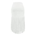 thumbnail image 5 of WERYOUNG Women's Skirts Solid Color High Waisted A Line Slim Fit Fringe Skirt Party Night Comfortable Cozy Skirts, 5 of 5