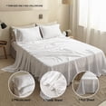 thumbnail image 3 of Simple&Opulence 100% Linen Sheet Set Solid Color-4 Pcs Washed French Linen Bed Sheets(1 Flat Sheet,1 Fitted Sheet,2 Pillowcases)-Breathable Bedding Set (Full, Basic White), 3 of 9