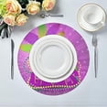 thumbnail image 3 of GZHJMY Mardi Gras Round Placemasts Set of 4, Non-Slip Heat Resistant Place Mats Washable Kitchen Dining Table Mats, 15.4", 3 of 5