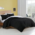 thumbnail image 4 of Black 3-Piece Reversible Comforter Set, Recycled Microfiber Bedding, Full/Queen, by Utica, 4 of 9