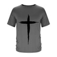 thumbnail image 4 of HONHUZH Mens Summer Tops 2026 Cross Graphic Tees Casual Print Crew Neck Pullover T-Shirt Short Sleeve Tees, 4 of 5