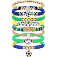 thumbnail image 1 of Yanonmyfd Game Day Bracelets for Women, Stackable Heishi Beaded Stretch Soccer Bracelet Soccer, World Soccer Cup Team Color Accessories & Outfits Jewelry, Soccers Dads Moms Coaches Fans Gifts,B-green, 1 of 17