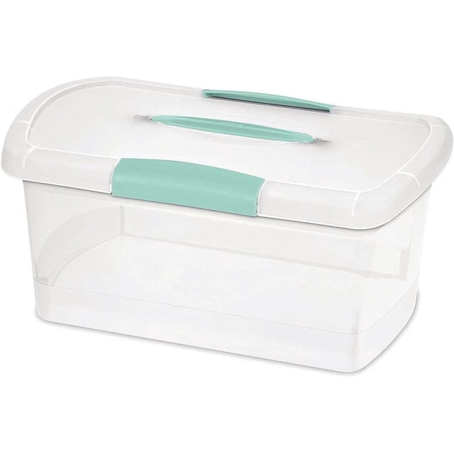 Caja de almacenamiento Sterilite Showoffs Med Nesting, transparente, color azul