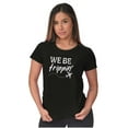 thumbnail image 5 of Funny We Be Trippin Airplane Travel Womens Slim Fit Graphic Tee Brisco Brands S, 5 of 6