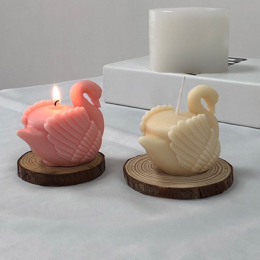 Geemin Swan Candle Casting-Resin Mold 3D Beautiful Swan Aromatherapy Candle Silicone Mould DIY Craft Cookie Fondant Soap-Decor