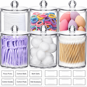 HBlife 6-Pack Clear Acrylic Canister Set With Labels