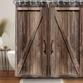thumbnail image 4 of Old Barn Door Shower Curtain, Wooden Barn Door Garage Door American Style Decorations for Rustic Shower Curtains, Waterproof Bathroom Accessories with 12 PCS Hooks, 72X72 Inches, 4 of 6