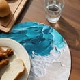 thumbnail image 4 of Round Placemats Ombre Blue White Wave 15 inch Set of 4 Table Mats for Dining Table Beach Oil Painting Heat Resistant Non-Slip Kitchen & Home Decorative Place Mat Set, 4 of 8