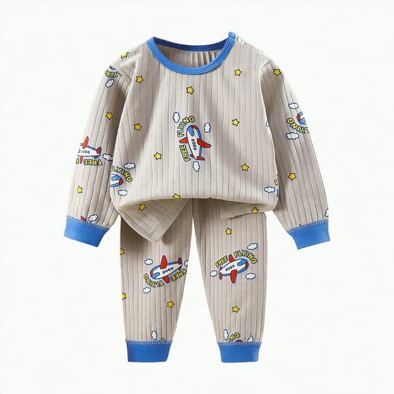 HCNTES 2Pcs Toddler Baby Boy Girl Sweatshirt Tops Pants Set Long Sleeve Sweatsuit Fall Winter Outfits(12-18 Months,Grey_2)