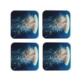 thumbnail image 2 of Kll Square Drink Coasters Set Of 4,Pu Leather Absorbent Coasters Set Decorative Coffee Cup Coasters Housewarming Gift For Home Decor-White Jellyfish Dansing In The Ocean, 2 of 9