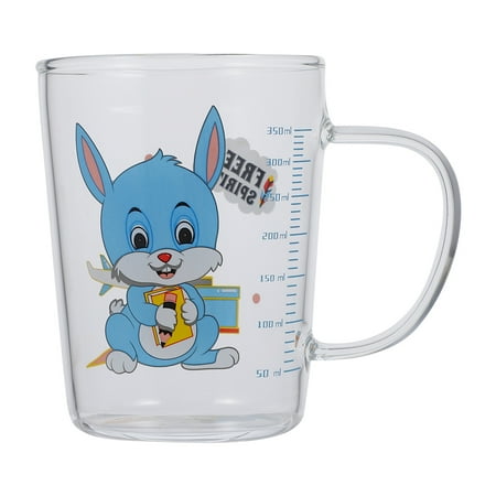

350ML Cartoon Pattern Water Drinking Cup Glass Tumblers Cup with Lid Straw