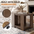 thumbnail image 6 of Dayalane Modern Farmhouse Style Wood End Table, 2-Tier Open Storage Rectangular Bedside Table, Minimalist Accent End Table for Small Space Sofa Bedroom, Brown, 6 of 10
