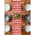 thumbnail image 6 of Independence Day USA Flag Bow Table Runner-36 Inch Long Retro Red Brown Striped Table Runners Linen Burlap Tablerunner for Kitchen Dining Room Holiday Party, 6 of 9