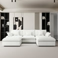 thumbnail image 1 of The Magic Home 5-Seater Cloud Modular U-Shaped Linen Sectional Sofa, White, 1 of 13