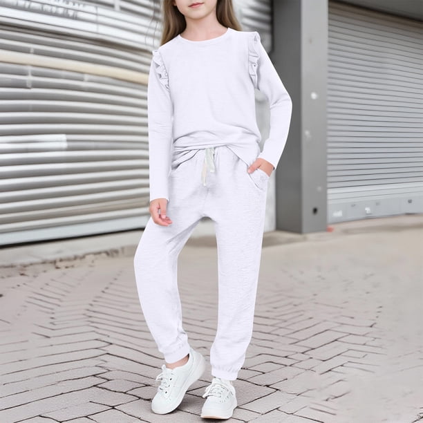 Conjuntos de blusas y camisas de cuello redondo y manga larga para niñas y niños, otoño invierno, blusas de cuello redondo y manga larga, pantalones cortos casuales, traje deportivo para bebé, top de