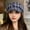 Navy, variant on New Retro Literary Plaid Octagonal Hat Spring and Autumn Casual Simple Newsboy Hats Women Versatile Beret Gorras