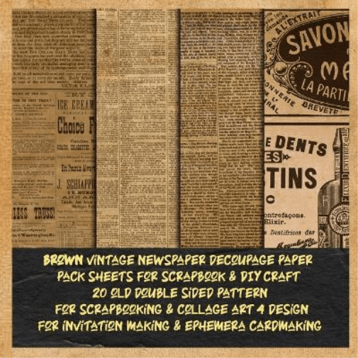 vintage newspaper decoupage paper pack sheets for scrapbook & Leaka Raagji,leaka r (Paperback)