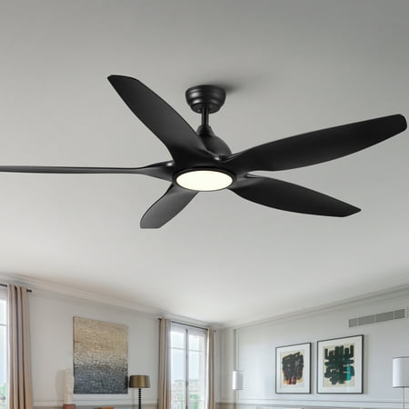 

Modern 60 LED Ceiling Fan with Color Changing Technology and Black ABS Blades