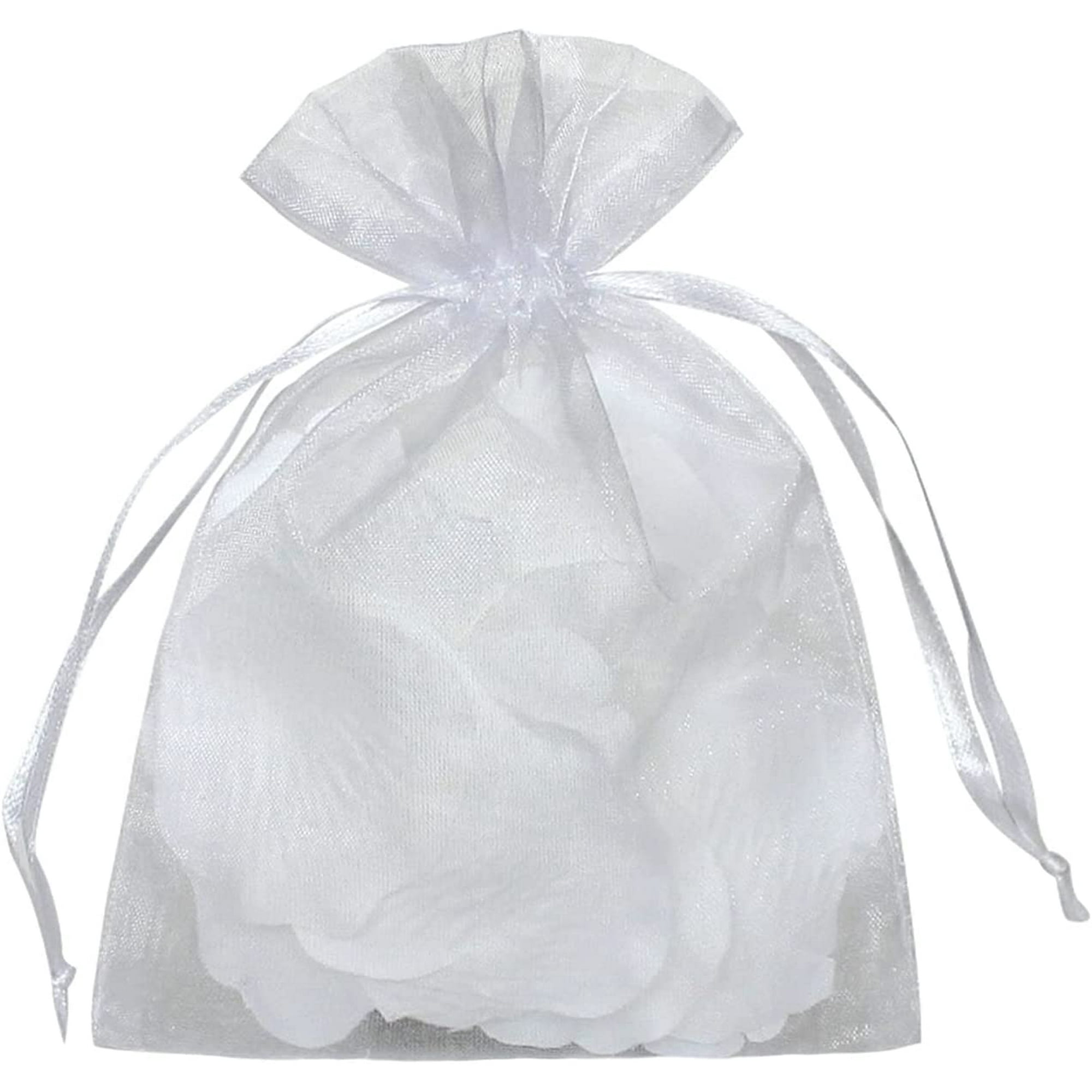 50pcs Organza Bags 6x9 Inches Drawstring Gift Bags Mesh Gift Bags White Sheer Organza Wedding Favor Bags Walmart