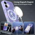 thumbnail image 4 of Asuwish Phone Case for iPhone 17 6.3 inch Tempered Glass Screen Protector Magnetic Folding Stand Frosted Translucent Rugged Shockproof Protective Cell Cover i Phone17 i17 17Case Women Men Purple, 4 of 6