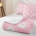 thumbnail image 4 of Manfei Cute Halloween Ghost Twin Quilt Set for Boys Girls, Pink Princess Ribbon Twin Coverlet Set, 4 of 7