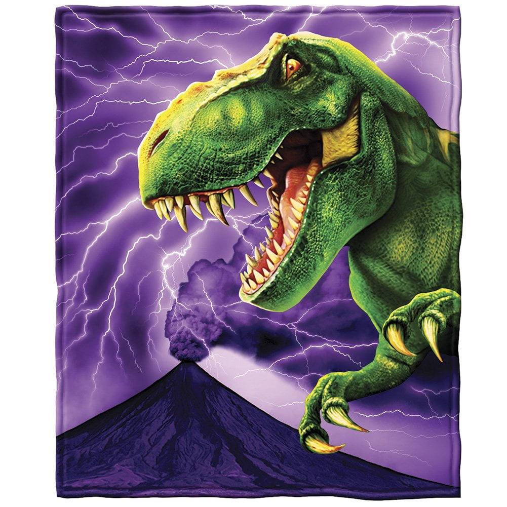 Dawhud Direct T-Rex Printed Throw Blanket, Ultrasoft Plush, 50' x 60'