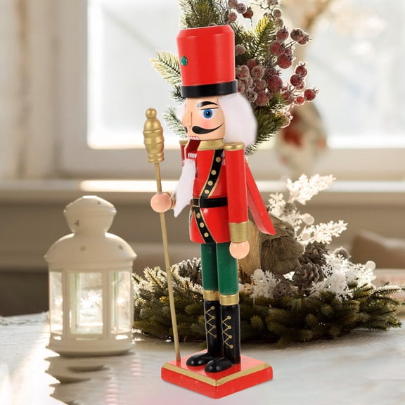 GAXIRE Traditional Wooden Nutcracker Decoration for Xmas Tabletop and Home Display