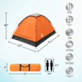 thumbnail image 2 of Tienda de campaña para 2 personas - Incluye mosca para la lluvia y bolsa de transporte - Tienda de campaña ligera y compacta para exteriores para mochileros, senderismo o playas de Wakeman (naranja), 2 of 5