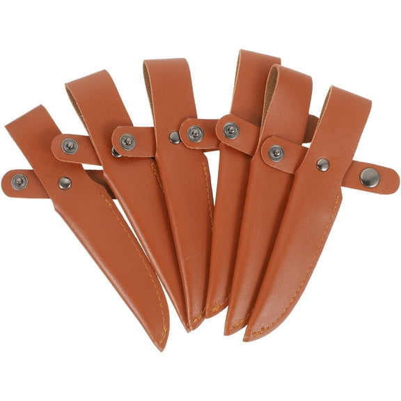 unbranded 6 Pcs Knife Set Multi Knives Chefs Cutter Light Brown