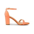thumbnail image 4 of BLISSFUL STEP Women's Shoes Ankle Strap Open Toe Block Heel Glitter Party Sandals Orange 6, 4 of 8