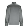 thumbnail image 6 of Satin Tops for Women Dressy Bow Tie Neck Blouses Solid Color Silk Long Sleeve Work Shirts Blusas De Seda Para Mujer Elegantes, 6 of 7