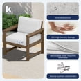 thumbnail image 3 of KINGYES 6 Pieces Outdoor Furniture Set, HDPE All Weather Use Conversation Couch Sets,2 Armchairs & 2 Loveseat & 2 Coffee Table for Patio Backyard, Brown Frame with Khaki Cushions, 3 of 10