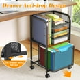 thumbnail image 3 of 5-Tier Rolling File Cart Under Desk with Drawers, File Cabinet Organizer for Hanging File Folders, Letter-Size File Storage with Wheels, Multi-Layer Mobile Filing Cabinet for Under Desk Storage, 3 of 17