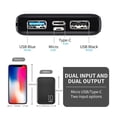 thumbnail image 3 of Mrbiu 5V 2A Paquete De Batería Para Chaleco Calefactable Micro Power Bank 10000Mah Para Chaqueta Calefactable Pantalla Lcd Usb Dual Cargador Portátil Batería Externa Para Iphone Android, Etc., 3 of 7