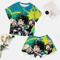 thumbnail image 4 of My Hero Academia Summer Home Suit For Womens Short-Sleeved Pajama Set 2pcs Loungewear Soft Sleepwear T-Shirts Tee Shirt Top And Short Sleeping Pants, 4 of 8