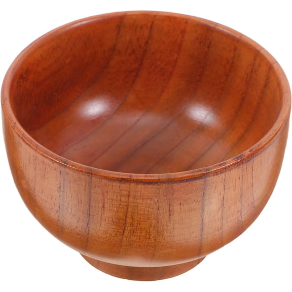 ABCISI Wood Bowls Handmade Wooden Japanese Food Bowls for Soup Cereal Rice Bowls Mixing Individual Salad Bowls 3.93x2.55 Inch