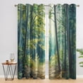 thumbnail image 2 of Forest Curtains For Bedroom, Jungle Woodland Drapes 2 Panels Set, Nature Landscape Blackout Curtains For Living Room Home Decor, Patterned Grommet Drapes 52"W x 63"L, 2 of 6