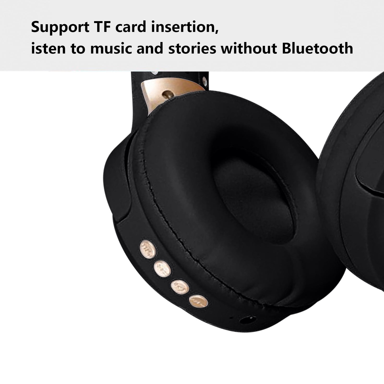 Bluetooth Headphones, 120H Playtime Headphones Wireless Bluetooth with 3 EQ Modes, Low Latency, Hands-Free Calls, Over Ear Headphones for Travel Home Office Cellphone PC - Black