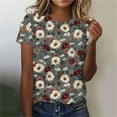 thumbnail image 2 of Women's T-Shirts Summer Clothing Top for Womens Fashion Floral Print Shirts Loose Casual Pullover Short Sleeve Blouses Tops, 2 of 4