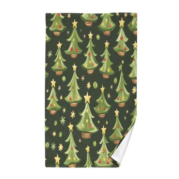 Pure Cotton Face Towel 16x28 Inches Hand Towel Bath Towel Hand Bath Towels Soft Good Water Absorption for Washing Face Wiping Face Christmas Tree Repeat