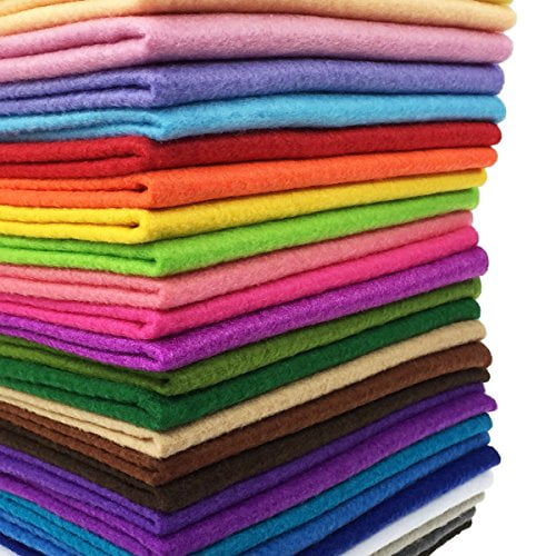 flic-flac 42pcs1.4mm Thick Soft Felt Fabric Sheet Assorted Color Felt Pack DIY Craft Sewing Squares Nonwoven Patchwork 10cm 10cm