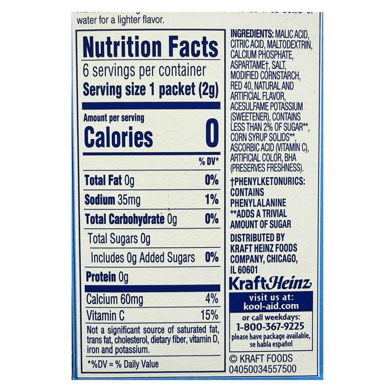 6 pack) Kool-Aid Zero Sugar Tropical Punch Drink Mix, On-the-Go