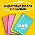 thumbnail image 3 of Post-it Super Sticky Notes, 4 in x 6 in, Supernova Neons, Lined, 4 Pads, 3 of 13