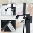 thumbnail image 3 of Wowow Matte Black 1-handle Freestanding Waterfall Bathtub Faucet with Hand Shower (Valve Included), 3 of 7
